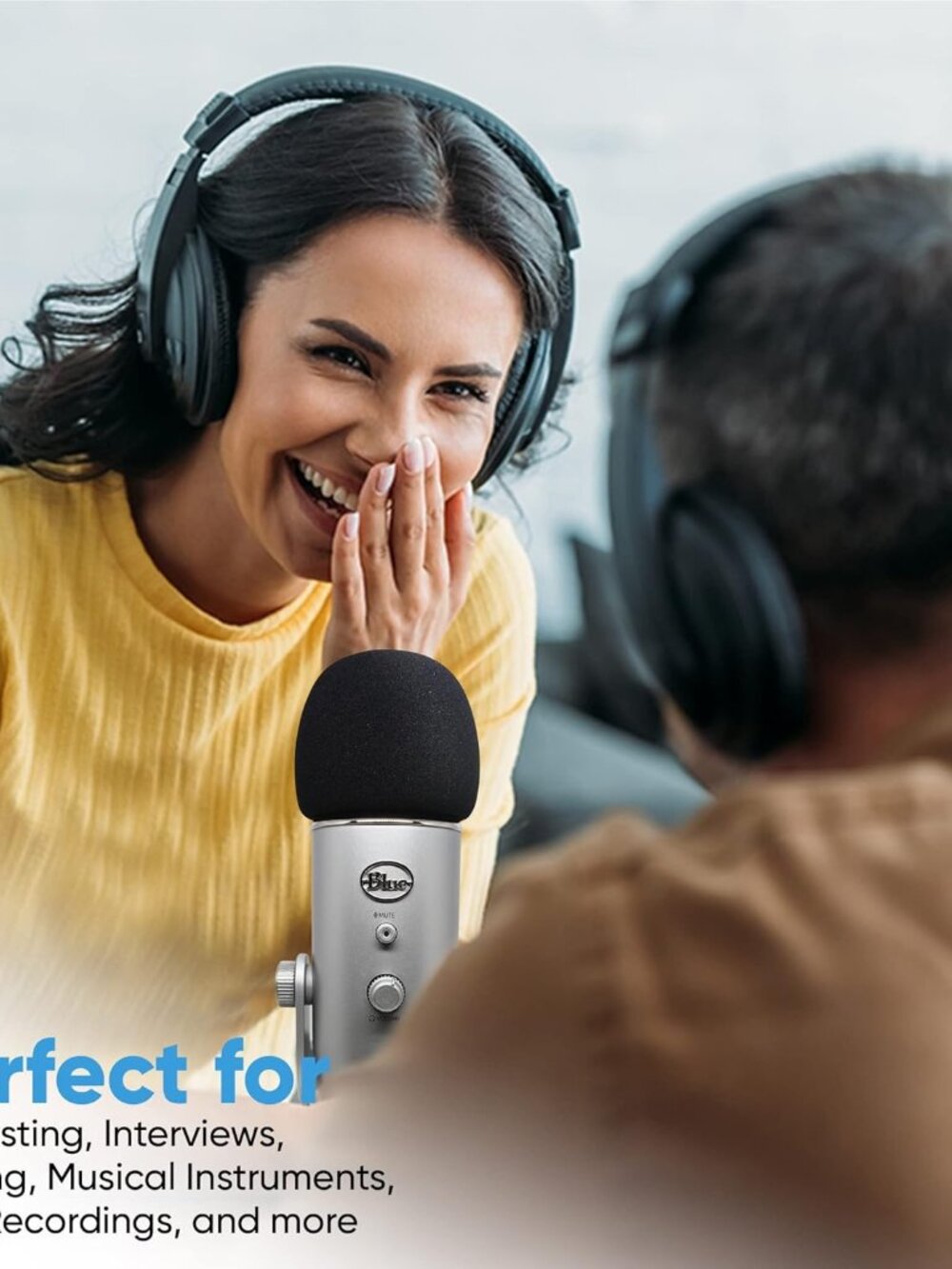 Foam Windscreen for Blue Yeti Microphone - Pop Filter Cover made from Quality Sp - Picture 6 of 7